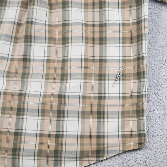 Carhartt Shirt Mens Large Brown Green Plaid Short Sleeve Button Down Workwear - Picture 9 of 16